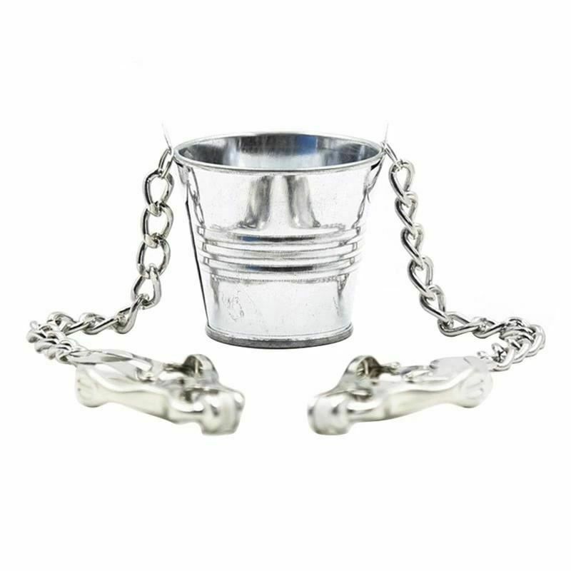 House Of Dasein Bucket Nipple Clamps Weight Torture Breast Bondage Kink Fetish Restraints - Silver