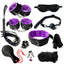 House Of Dasein Bdsm Beginners 10 Piece Bondage Restraints Starter Kit Set Pink Purple Black - Purple