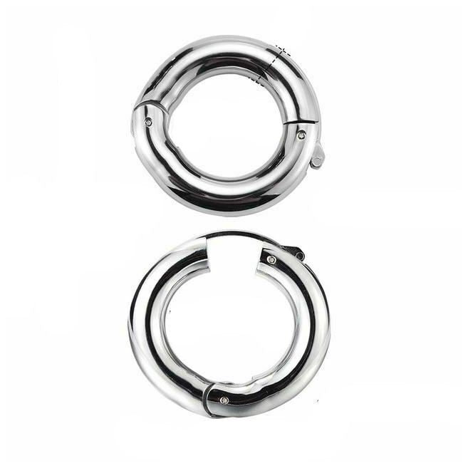 House Of Dasein Stainless Steel Ball Stretcher Penis Metal Cock Ring For Men - Large