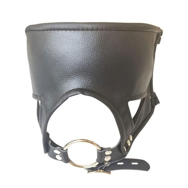 House Of Dasein Black Head Harness Restraints Blindfold Open Mouth Ring Gag Bdsm Bondage - Black Main image