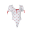 House Of Dasein Sweet Cherry High Waist Ruffles One Piece Bodysuit - Red - M