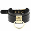 House Of Dasein Bdsm Big Ring Collar Black Red Slave Bondage Fetish Kink Restraints - Black And Gold