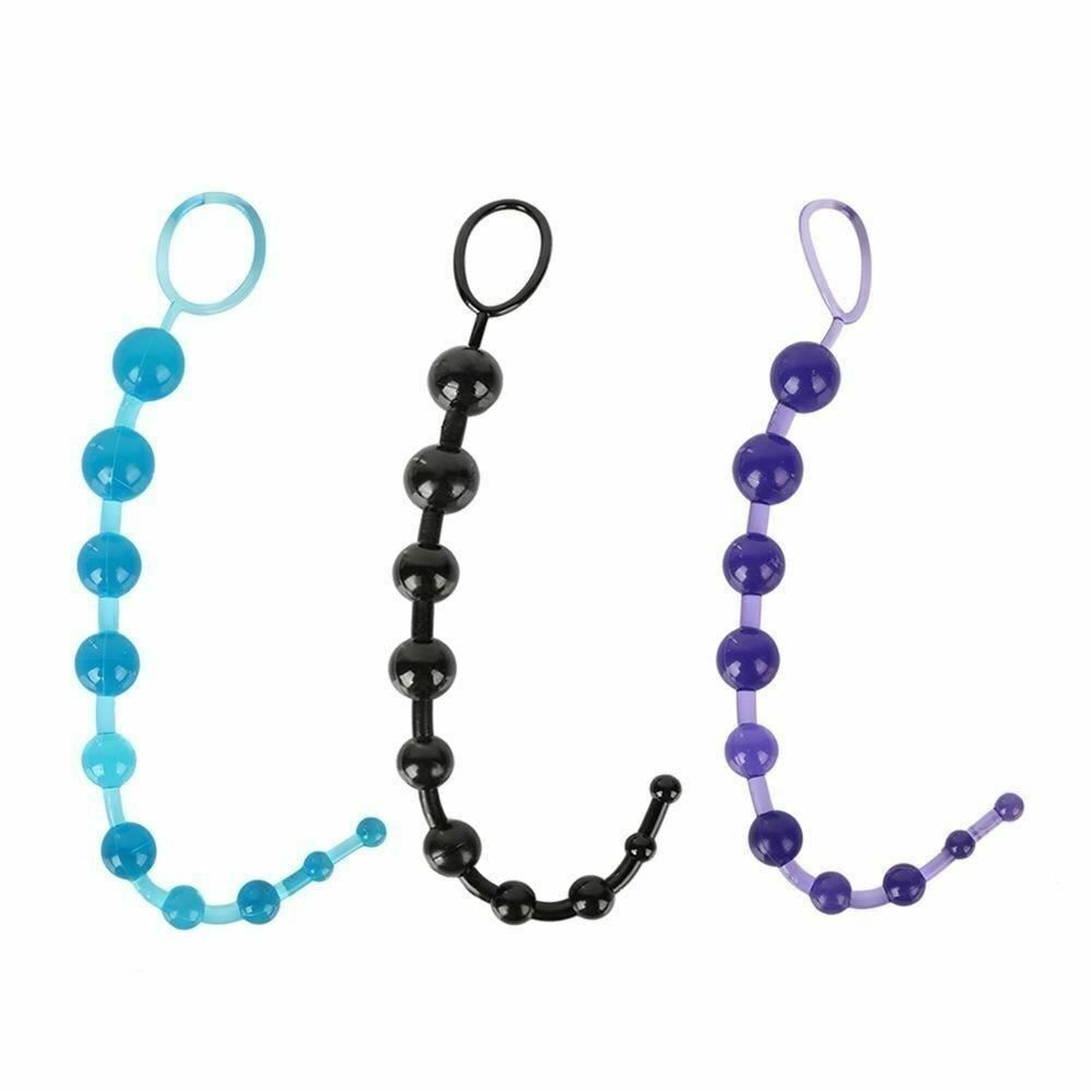 House Of Dasein Flexible 31Cm Colourful Anal Beads String Butt Plug - Black