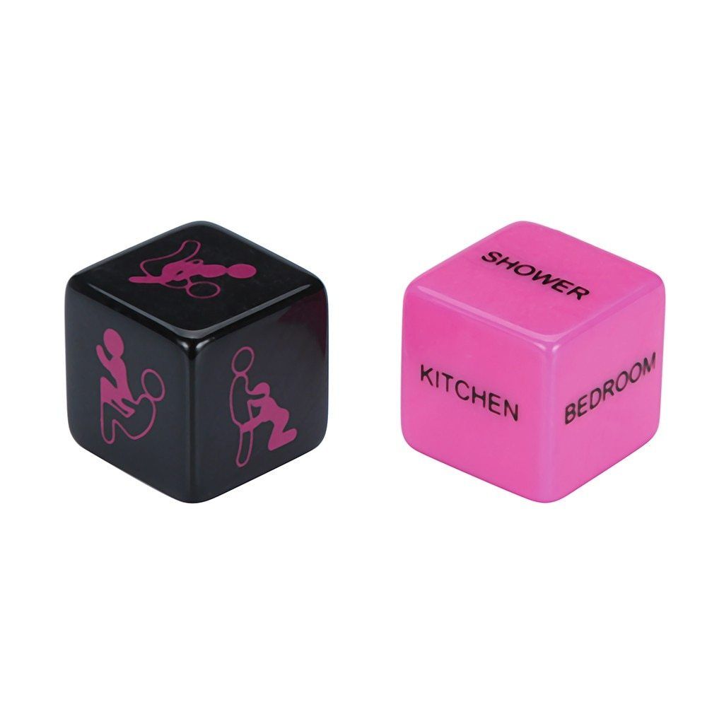 House Of Dasein 2Pcs Sexy Adult Games Black And Pink Dice - Black