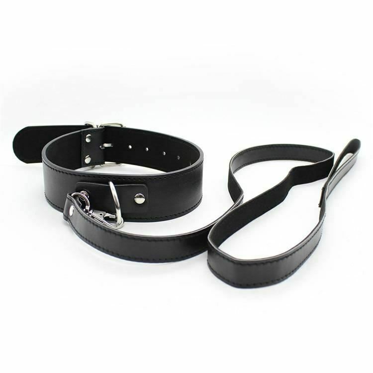 House Of Dasein Collar Leash Leather Harness Pink Red Black Bondage Bdsm Kink Fetish - Black