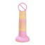 House Of Dasein Cute Jelly Silicone Soft Dildo Female G-Spot Masturbator Anal Butt Plug Adult Sex Toys Suction Cup For Women Beginner - Pink Yellow