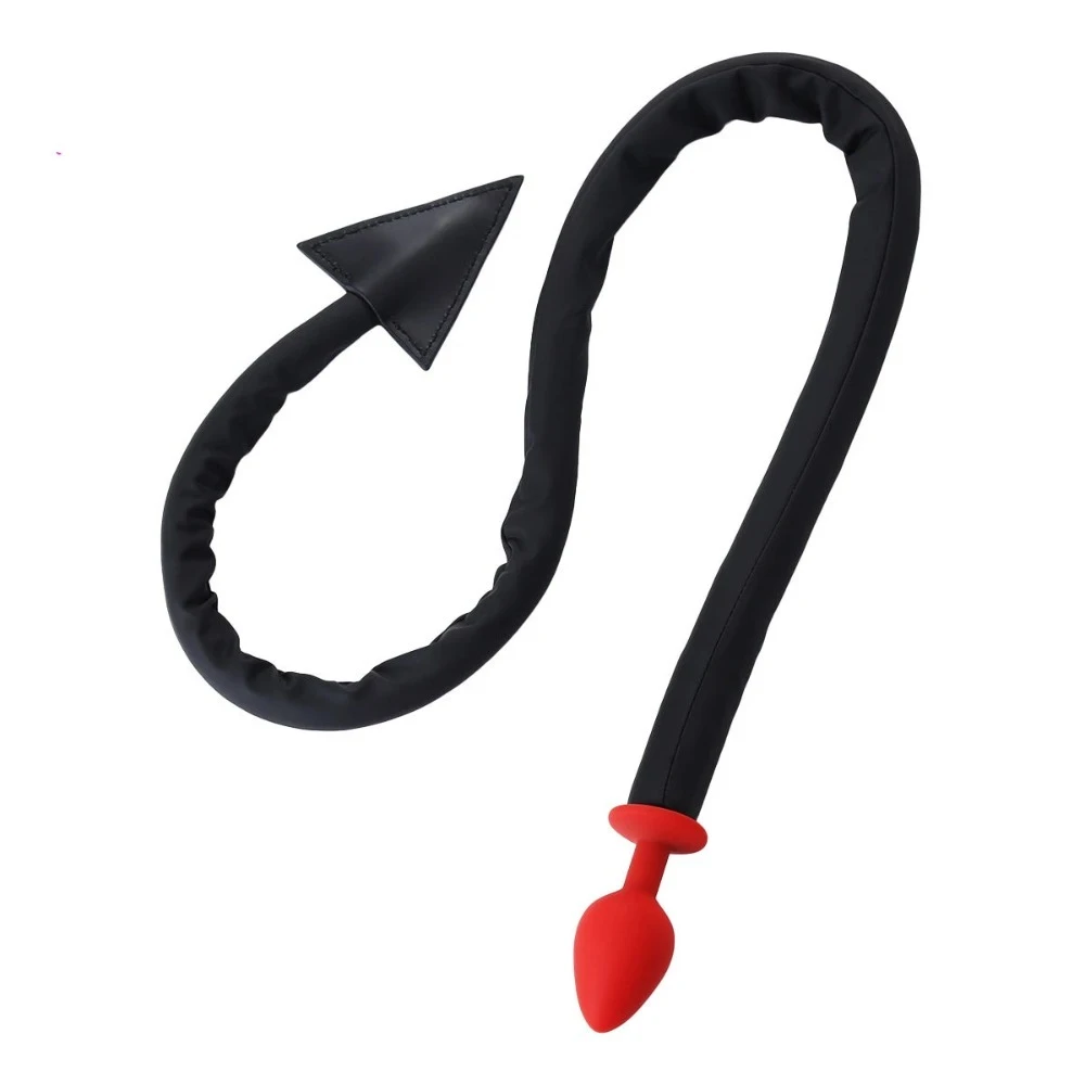 House Of Dasein Black Devil Anal Plug Whip Silicone Butt Tail Cosplay Plugtail 109Cm Sex Adult Games Toys For Couples Main image