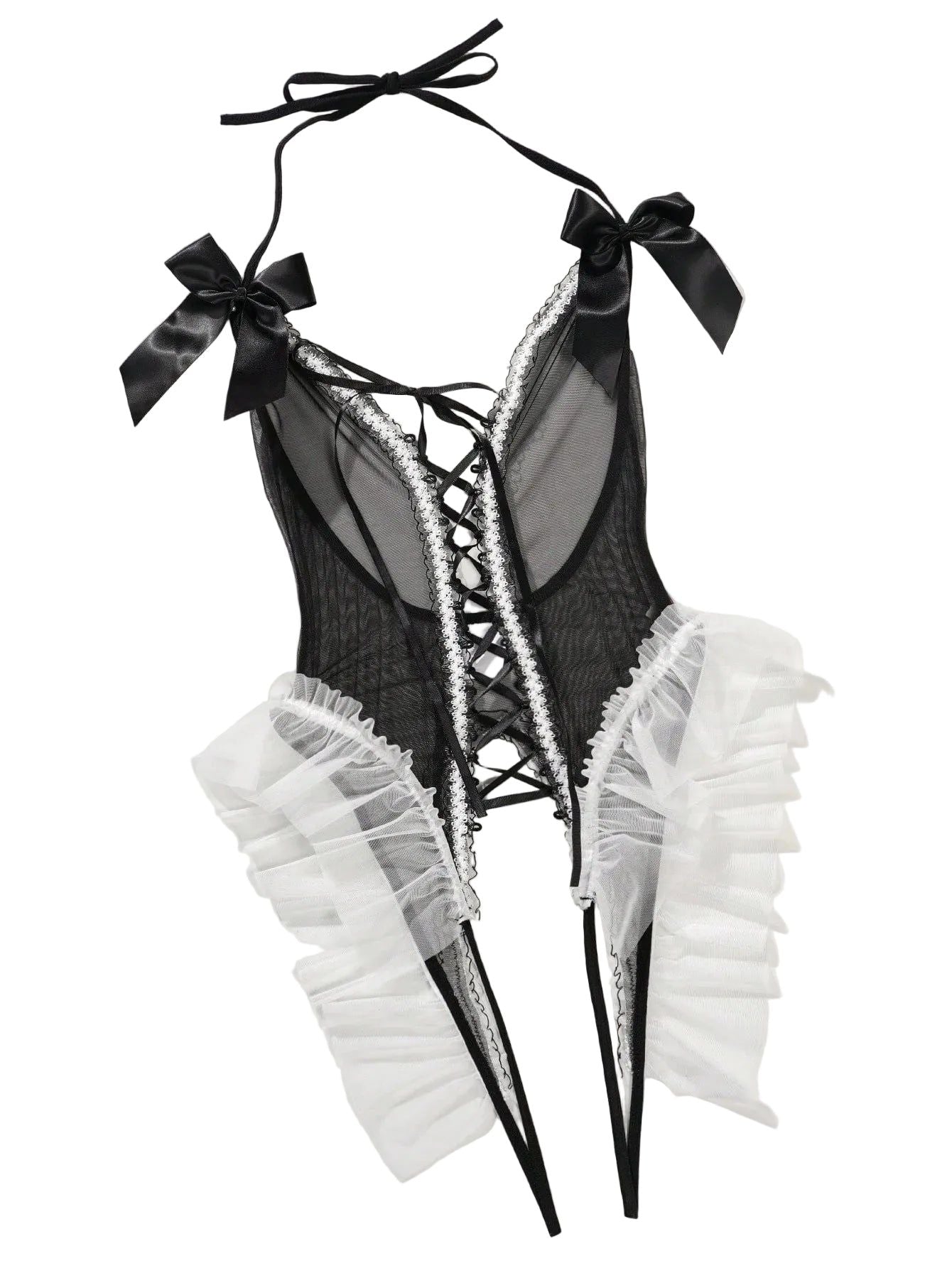 House Of Dasein Sexy Bunny Costume With Garter And Open Crotch Bodysuit Set Seductive Uniform Temptation - L