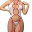 House Of Dasein Sexy Hollow Out Backless One Piece Suit With Neck Hanging Strap And Nurse Temptation For Overseas - White - Xxl