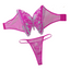 House Of Dasein Sexy Lingerie Women's Mesh Embroidery Bow Erotic Set - Rose Red - S