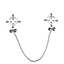 House Of Dasein Breast Clip Leather Belt Bondage Stainless Steel Nipple Clamp With Chains - Style Qk-C8001