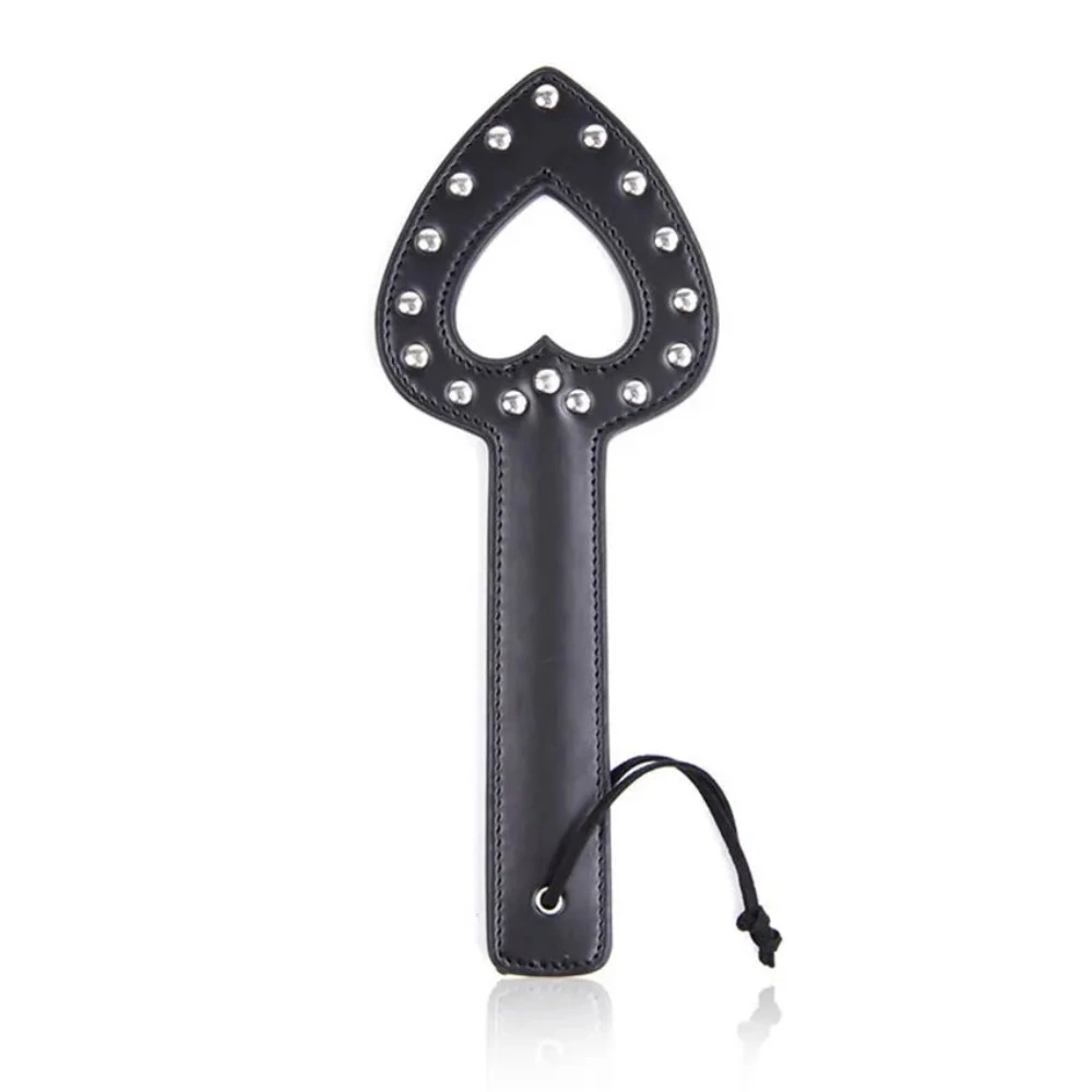 House Of Dasein Hollow Heart Spanking Faux Leather Paddle Bdsm Adult Game - Black Main image