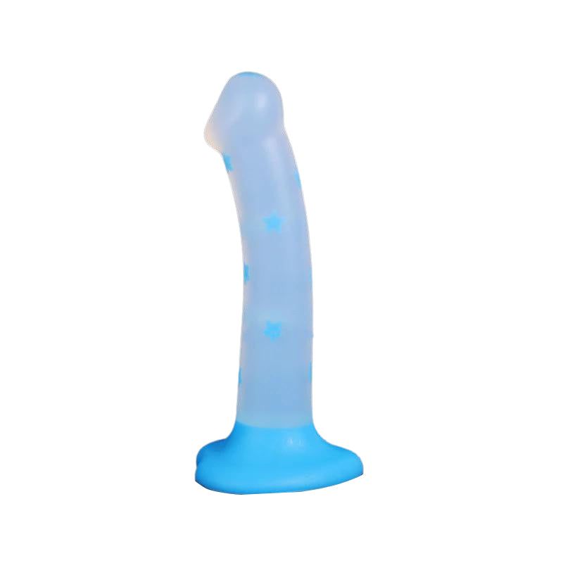 House Of Dasein Cute Jelly Soft Dildo Gspot Masturbator Silicone Luminous Anal Butt Plug - Blue