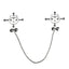 House Of Dasein Faak Breast Clip Leather Belt Bondage Stainless Steel Nipple Clamp With Chains - Qk-C8002