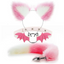 House Of Dasein Fox Tail Anal Plug Metal Butt Cat Ears Headbands Couples Accessories - Pink - Style E