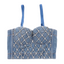 House Of Dasein Denim Tube Top With Built In Pads And Shaping Open Back Beaded Strapless Camisole For Women - Denim Blue - 34B/75