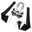 House Of Dasein Lace Bra Patchwork Contrasting Lingerie Maid Outfit With Steel Rim - Black And White - M