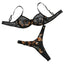 House Of Dasein Lace Printed Contrast Color Sexy Comfortable All Match Push Up Bra Set With Steel Ring Support And Adjustable Design - Black - S