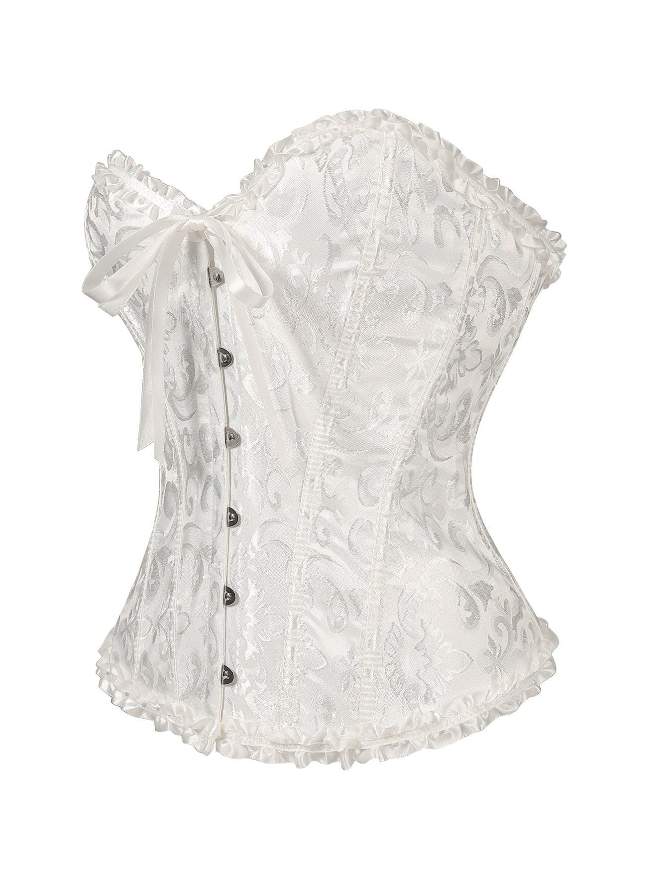 House Of Dasein Body Shaping Base Clothes Fish Bones Abdominal Cinching Waist Straps Court Corset - White - Xl Main image