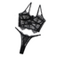 Sexy Transparent Leopard Print Temptation Boned Shapewear Camisole Bra Set - Black - M