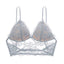 House Of Dasein French Sexy Thin Non Wired Bra Lace Embroidery Underwear For Women Shape Backless Strap Camisole - Gray Blue - L