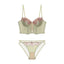 House Of Dasein Women's Rose Boned Corset Vest And American Waist Cinching Underwear Shaping Gathered French Long Slim Bra Set - Matcha Green - Xl