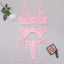House Of Dasein Women's Lace Temptation Perspective Eyelash Strap Body Shaping Fun Underwear - Pink - Xl