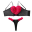 House Of Dasein Love And Sexy Perspective Set Comfortable Ultra Thin Mesh Underwear Two Piece - Black Pink - S