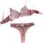 House Of Dasein Lace Embroidery Women's Bra Flower Advanced Craft Steel Ring Gathered Sexy Lingerie Set - Pink - M