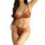 Ultra Thin Lace Bra Set Without Sponge Large Chest Looks Small Sexy - Brown - Xl
