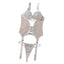 House Of Dasein Flower Embroidered Bra Set Sexy Mesh Love Decoration - Fair Skin Tone - L