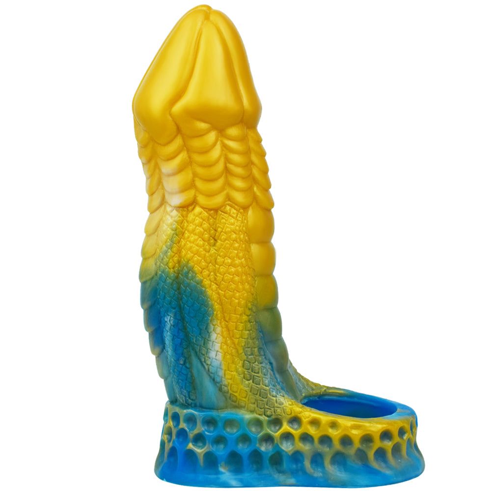 House Of Dasein Tyrannosaurus Beast Fantasy Silicone Large Realistic Penis Sleeve - Yellow/Blue Main image