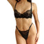 Summer New Large Chest Minimizer Gathered Ultra-Thin Lace Women's Underwear Set Sexy Bra - Black - Xl