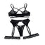 Adult Black Lace Patchwork Sexy Bra Set - Black - M