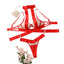 House Of Dasein Splicing Mesh Cross Underwear Perspective Hollow Back And Low Cut Charm Two Piece Set For Women - Red Skin Tone - L