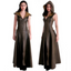 House Of Dasein Women Fashion Slim Lace Up Leather Medieval Ranger Long Dress Cosplay Costume - S