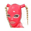 House Of Dasein 100 Percent Latex Mask Rubber Unisex Hood With Pigtails Fetish Two Braid Wigs Headgear Customized - Red - Customized