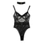 Sexy Women's Sheer Mesh Metallic Halter Bodysuit With Shaping And Gathering Design - M