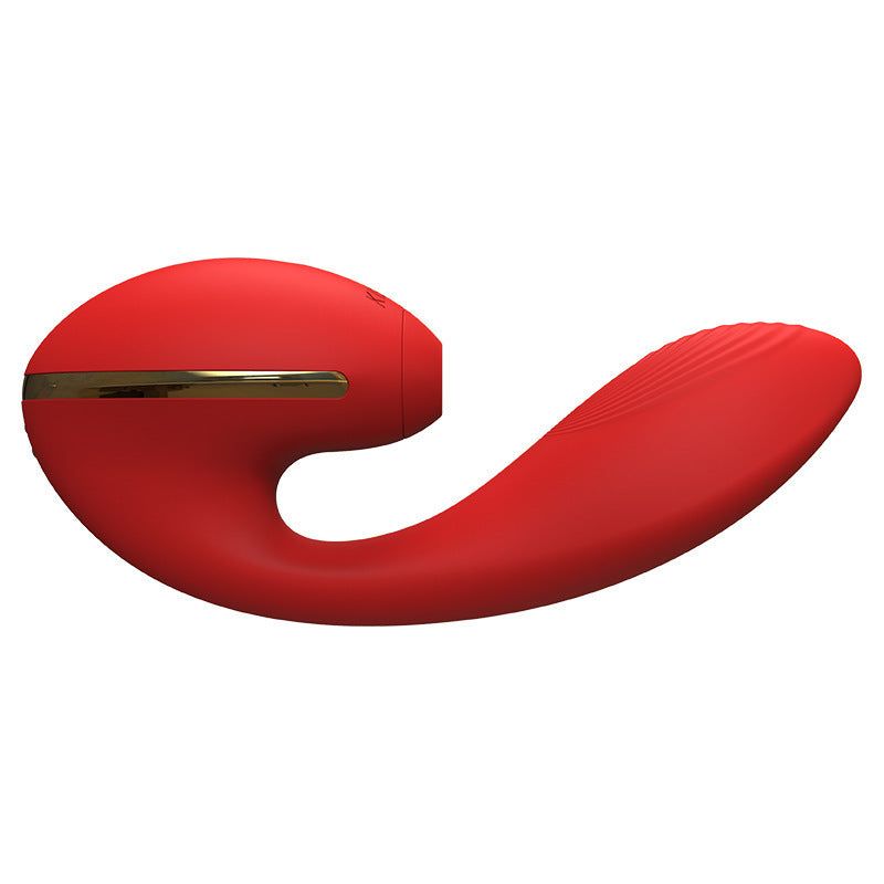 House Of Dasein Women's Automatic Heating Sucking Clitoral Multifrequency Vibrator Silicon Red