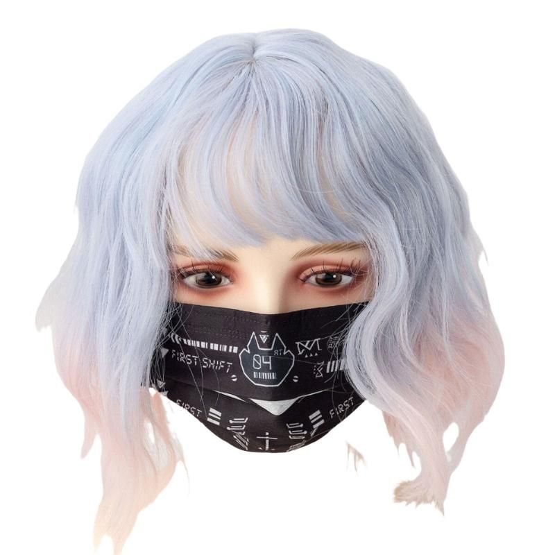 House Of Dasein Punk Anime Girls Dark Cyber Mechanical Cat Cosplay Bodysuit Swimwear Set - Swimsuit M - 5Pcs Mask B