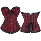House Of Dasein Fishbone Bow Tight Chest Binder Bustier For Gothic Dress Women 10 Ruffled Lace Victorian Corset Top Purple Medium - Red - M