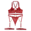 House Of Dasein Pvc Faux Latex Strappy Chain Bondage Fetish Lingerie Women Black Blue Light Pink - Burgundy - M