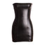 House Of Dasein Matte Faux Leather Wet Look Tube Bodycon Mini Dress Foursided Stretch Material - L
