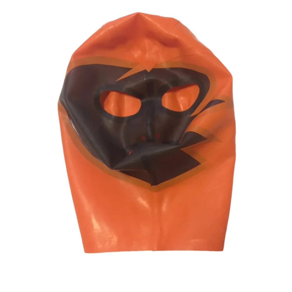 House Of Dasein Cosplay Latex Mask Rubber Fetish Fashion Hood Unisex Handmade S Lm025 - Orange - Xxl Main image