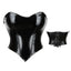House Of Dasein Gothic Front Zipper Corset With Lacing And T String Medium - Xxl