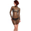 House Of Dasein Women Natural Latex Rubber Dress Transparent Black Tight Costumes Fantasy Fetish - Clear Black - M