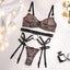 House Of Dasein Leopard Print Sheer Sexy Wild Three Piece Set Underwear - Leopard Print - M