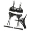 House Of Dasein Cross-Border Sexy Lingerie Temptation Set Seductive French Eyelash Lace Hollow-Out Bra Garter Belt Four-Piece - S
