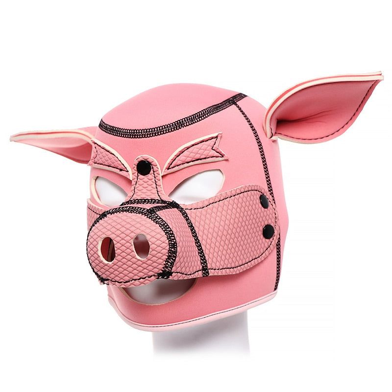 House Of Dasein Neoprene Pink Pig Mask Hood Bdsm Pet Play Fetish Costume