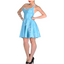 House Of Dasein Latex Halter A Line Dress Blue Rubber Clubwear Skirt Women's Costumes - Light Blue - Xxxl